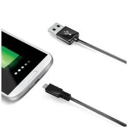 Celly 2.0m USB A – Micro USB B – Cable USB (2 m, USB A, Micro-USB B, Male connector / Male connector, Negro)