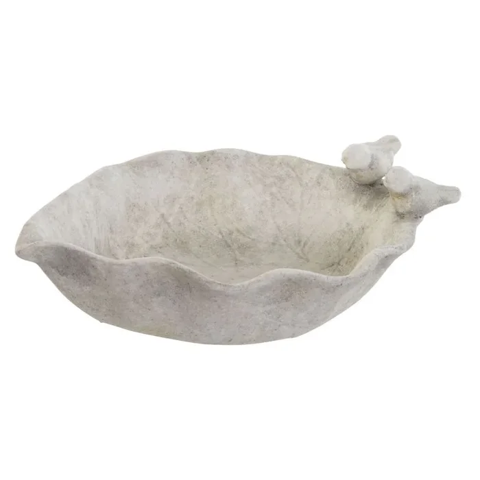 Centro de mesa home esprit gris pájaros shabby chic 34 x 24 x 12 cm