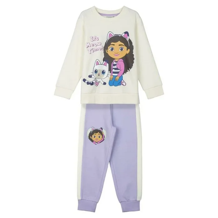 CERDÁ LIFE’S LITTLE MOMENTS Chándal Infantil Gabby’s Dollhouse de Algodón Tacto Extrasuave Sudadera, Beige, 2 años Unisex niños
