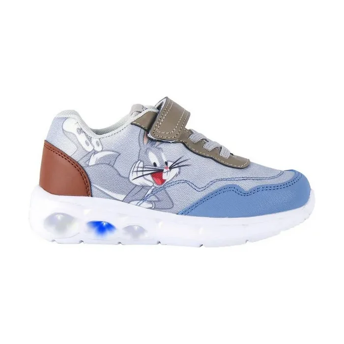 CERDÁ LIFE’S LITTLE MOMENTS, Zapatillas Niño Luces de Bugs Bunny con Velcro para Facilitar su Independencia y Comodidad y Refuerzo en la Puntera, Gris, 30 EU