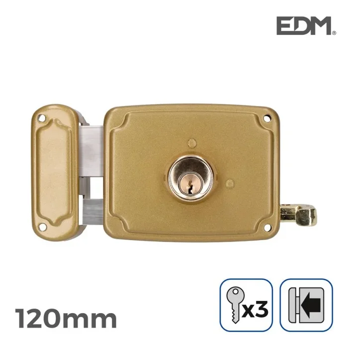 Cerradura izquierda 120mm 3 llaves incluidas