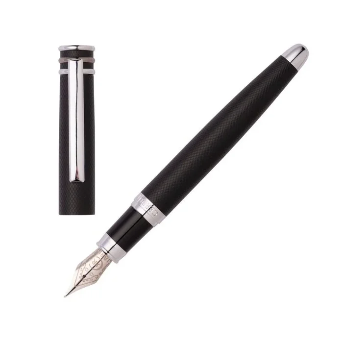 Cerruti 1881 Pluma estilográfica Austin Diamond Black | Instrumento de escritura icónico | Caja de regalo