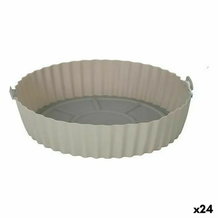 Cesta de silicona plegable para freidora de aire quttin redondo 20 x 20 x 4,5 cm (24 unidades)