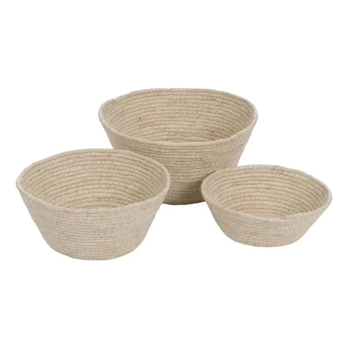 Cesta Multiusos Natural Junco 30 x 30 x 15 cm (3 Piezas) – Marca: BigBuy Home – EAN: 8445146123091