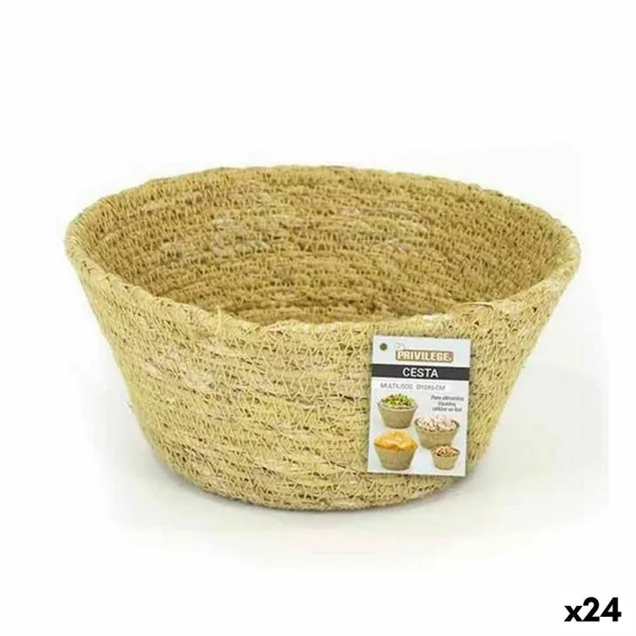 Cesta multiusos privilege hierba marina redondo 10 x 6 cm (24 unidades)