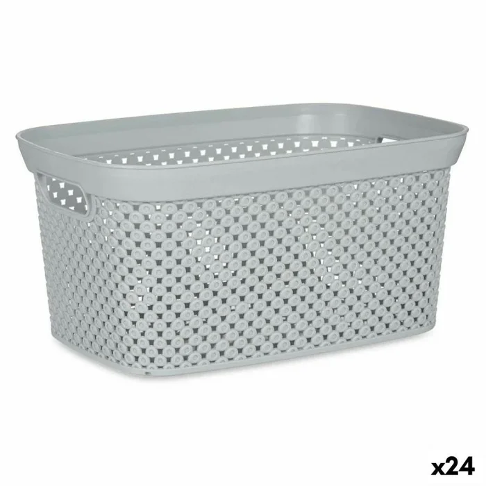 Cesto para la ropa gris plástico 10 l 24 x 17 x 35 cm (24 unidades)