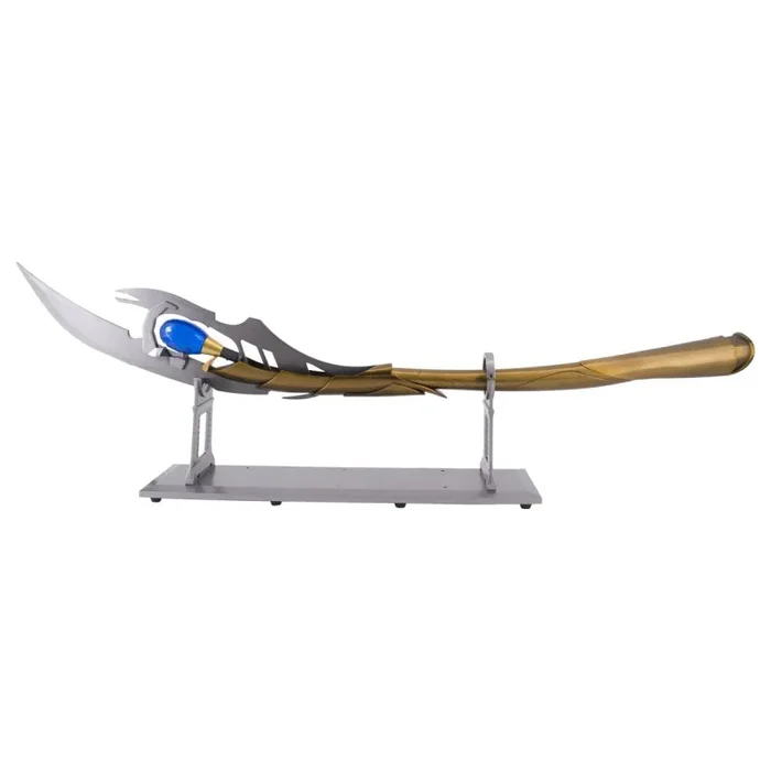 Cetro de Loki de Los Vengadores, con un tamaño total de 114 cm, hoja y mango de acero, con gema azul que se ilumina con luz LED, réplica No oficial