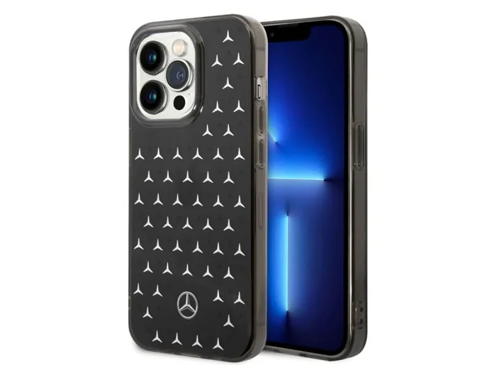 CG MOBILE Mercedes-Benz – Funda rígida para iPhone de 14 pulgadas, diseño de estrella grande, antiarañazos, policarbonato y TPU, cómoda y duradera con puertos accesibles, absorción de golpes y