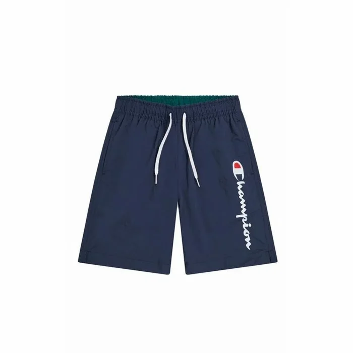 Champion Legacy Icons Beachshorts B-Crinkle Taslon Contrast Logo Bañador para Hombre, Azul Marino, 15-16 Años para Niños