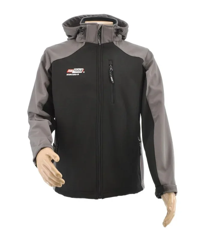 Chaqueta Softshell AWTOOLS Kurtka Softshell Bluza T4, color gris y negro, talla XXL, ideal para trabajos en exteriores, cómoda, resistente y con excelente protección térmica.