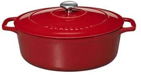 Chasseur Cazador Ovalado para Olla, Hierro esmaltado, Rojo, 29 cm