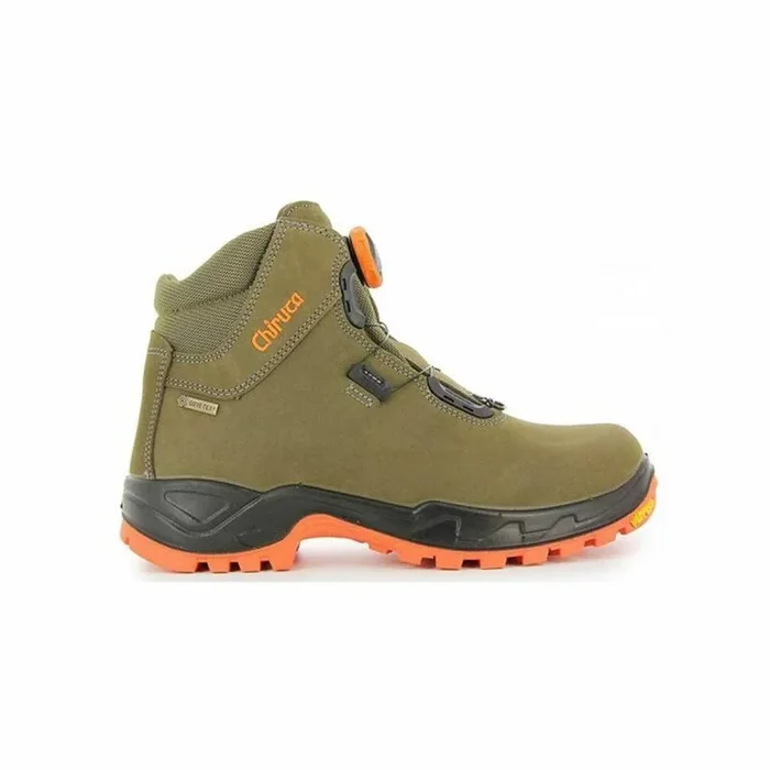 CHIRUCA – Botas de goretex,impermeable,boa,cierre con botón,suela vibram,de montaña,senderismo,campo, para: Hombre color: KAKI talla:46