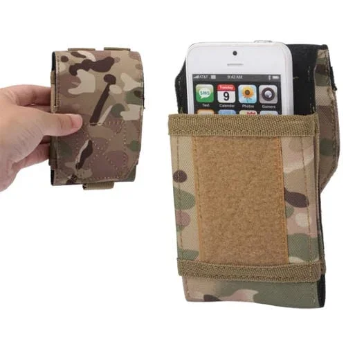 Cinturón Bolsa Riñonera Army Combat Travel Utility Hook And Loop Fastener Teléfono Móvil Dinero (Camuflaje) (Café)