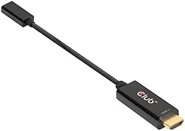 CLUB3D CAC-1333 adaptador de cable de vídeo 0,22 m HDMI tipo A (Estándar) USB Tipo C Negro