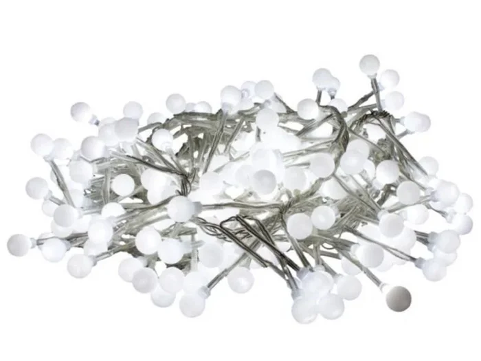 Clusterlight led – 3.2 m – 256 bolas – color blanco – cable transparente – 24 v