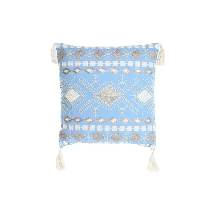 Cojín dkd home decor azul blanco 40 x 15 x 40 cm