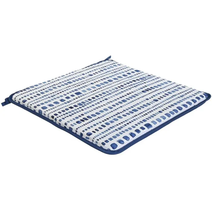 Cojín para sillas home esprit azul blanco 38 x 38 x 2 cm
