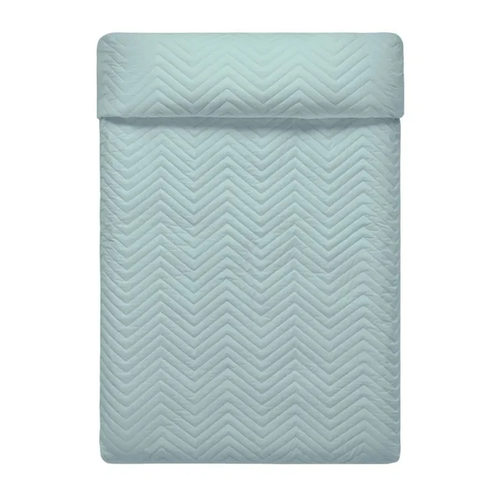 Colcha reversible happyfriday basic arista azul marino menta 270 x 260 cm
