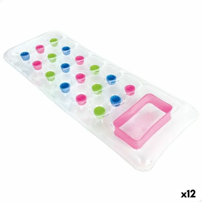 Colchoneta hinchable intex transparente 18 vasos 188 x 17 x 71 cm