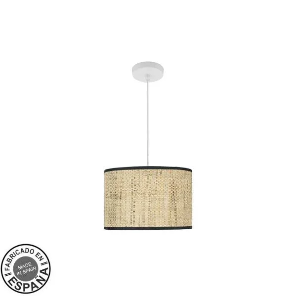 Colgante moda 1xe27 blanco/cañizo oscuro regx30x3