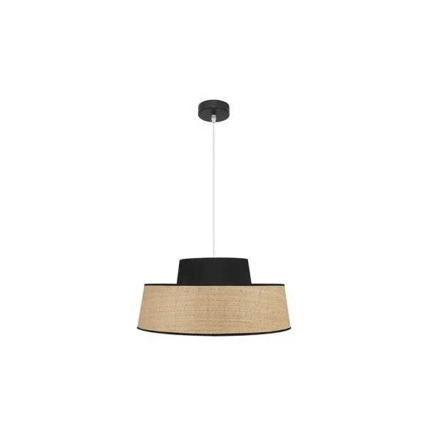 Colgante modelo Jia regulable 1luz Natural/negro FABRILAMP