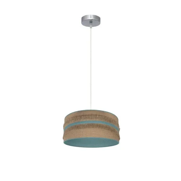 Colgante natalia 1xe27 niquel/saco-turquesa regx30x30 cm