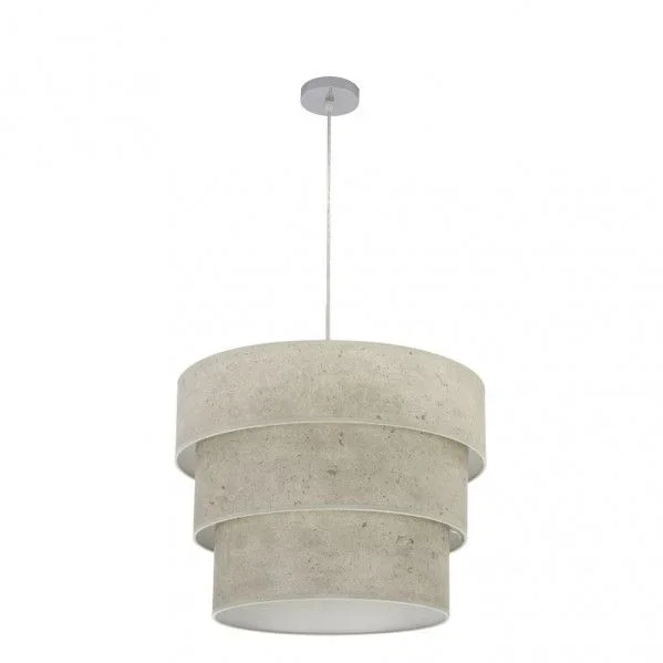 Colgante triple smile 3xe27 cromo/cemento gris regx50x50 cm