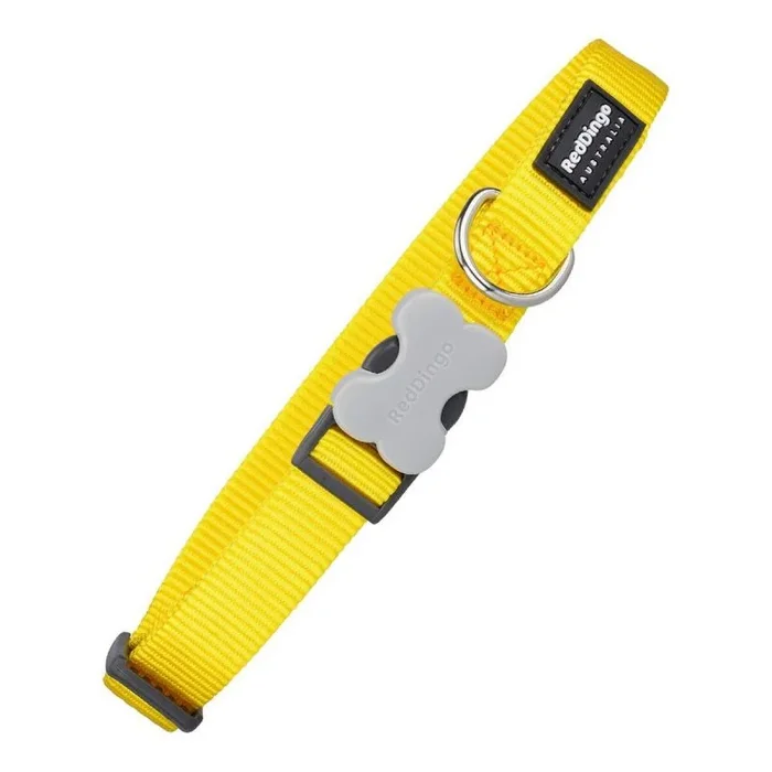 Collar para perro red dingo liso amarillo (1,2 x 20-32 cm)