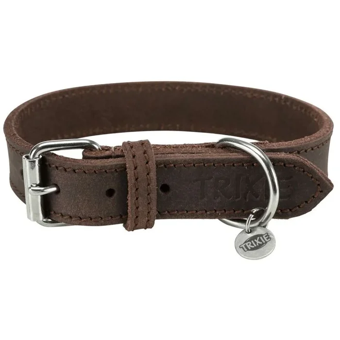 Collar para perro trixie rustic marrón oscuro s/m 34-40 cm