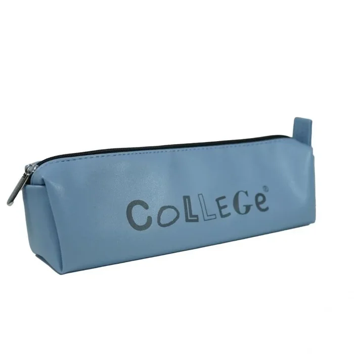 COLLEGE Estuche Escolar Pequeño | Ideal para Colegio, Instituto y Universidad | Color Azul | Medidas 6,5 x 20 x 3,5 cm