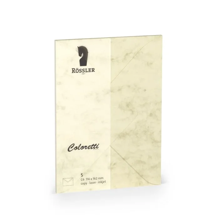 Coloretti – Lote de 5 sobres C6, color mármol