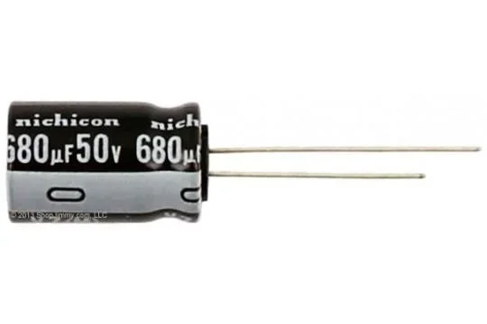 Condensador Electrolitico BAJA IMPEDANCIA 680uF 50Vdc Medidas 12x25mm Radial