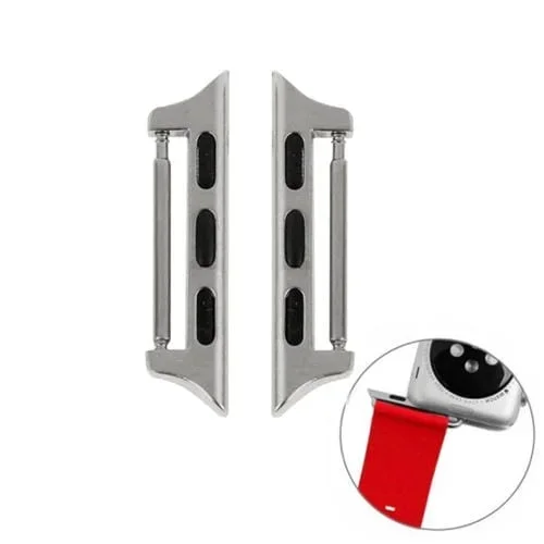 Conector de Correa + Hebilla Metal para Apple Watch 42mm (2 Piezas) (Plata)