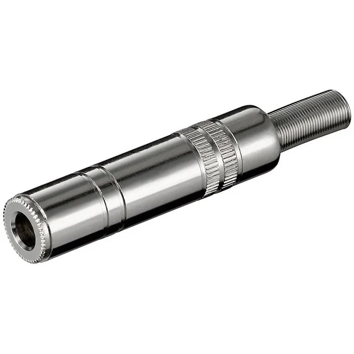 Conector JACK 6,3mm Hembra Stereo Aereo Metalico