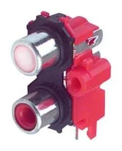 Conector RCA Base 2RCA Hembra Para Circuito Impreso
