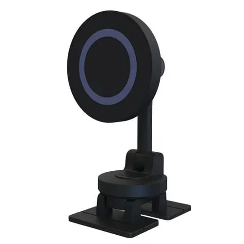 Consola Central Soporte Magnético Giratorio para Teléfono de Automóvil 360 Soporte de Navegación Automotriz de Aleación de Zinc (Negro)