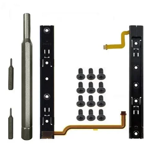 Consola Nintendo Switch con Par de Rieles Deslizantes y Juego de Herramientas Reparación (Negro)