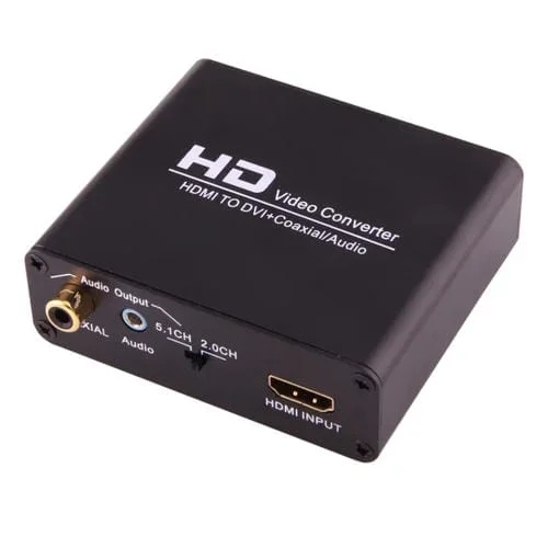 Convertidor de Vídeo Newkeng X5 HDMI a DVI con Salida Coaxial y Audio 3,5mm Enchufe UE