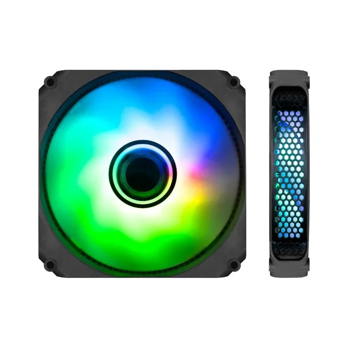 CoolBox Infinity – Ventilador PC 120mm, Ultrasilencioso, ARGB Efecto Túnel de Colores, Fan 120mm, 1000 RPM, 46,27 CFM – Negro