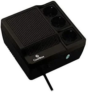 CoolBox SCUDO600 – SAI/UPS Sistema de alimentación ininterrumpida de 600VA/300W con 3 Schukos. Color Negro