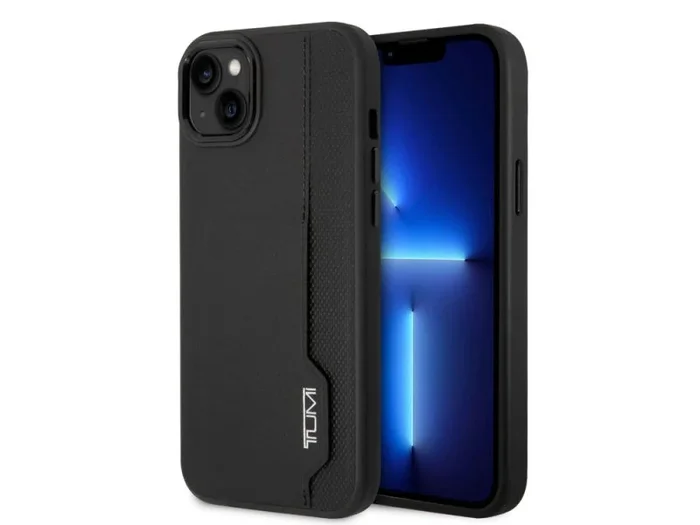 Coque tumi card slot en cuir véritable pour iphone 14 plus