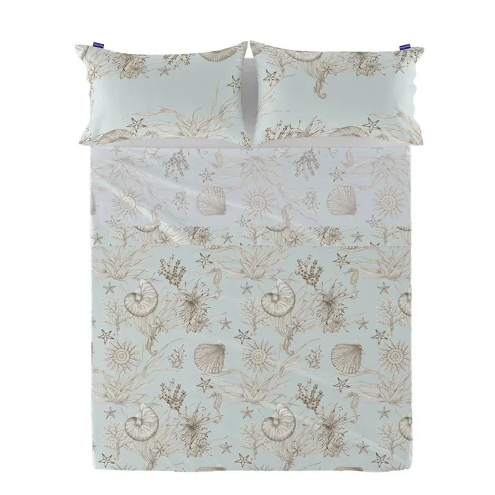Coral Reef Sábana Multicolor, 260×270 cm (Cama 180/200), 100% Algodón, Calidad de 150