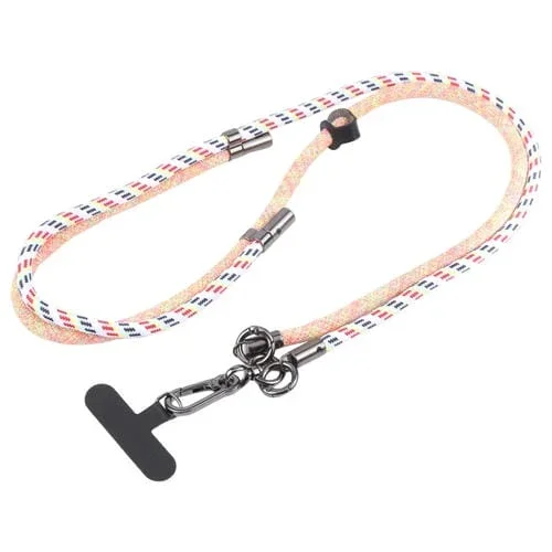 Cordón antipérdida para teléfono móvil ajustable (Blanco y Naranja)