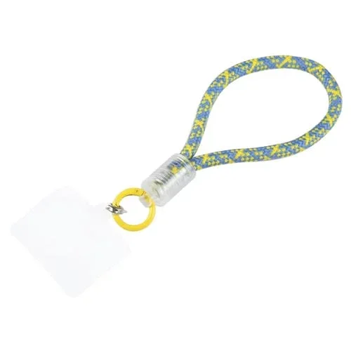 Cordón corto de cuerda giratoria redonda con hebilla de plástico (Amarillo Azul)