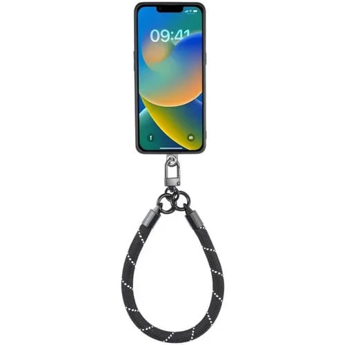 Cordón Corto Universal para Teléfono Rayas Blancas y Negras
