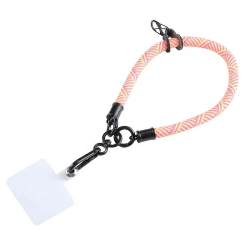 Cordón de Muñeca Corto Patrón Diagonal Teléfono Universal (Rosa, Rojo y Amarillo)