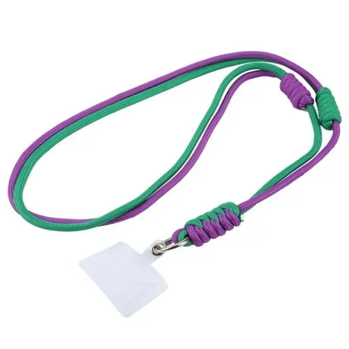 Cordón Largo para Teléfono Móvil Cruzado Ajustable (Verde Morado)