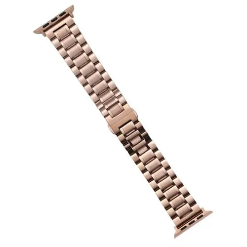 Correa de Acero Inoxidable para Apple Watch SE 40mm con Cinco Cuentas (Oro Rosa)