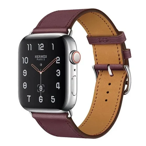 Correa de Cuero para Apple Watch Series 7 41mm, 6, SE, 5, 4 40mm y Series 3, 2, 1 38mm (Rojo Púrpura)