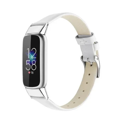 Correa de Cuero para Fitbit Luxe Tamaño S (Blanco)